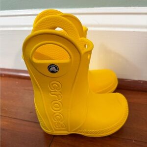 CROCS Kids Bright Yellow Rain Boots